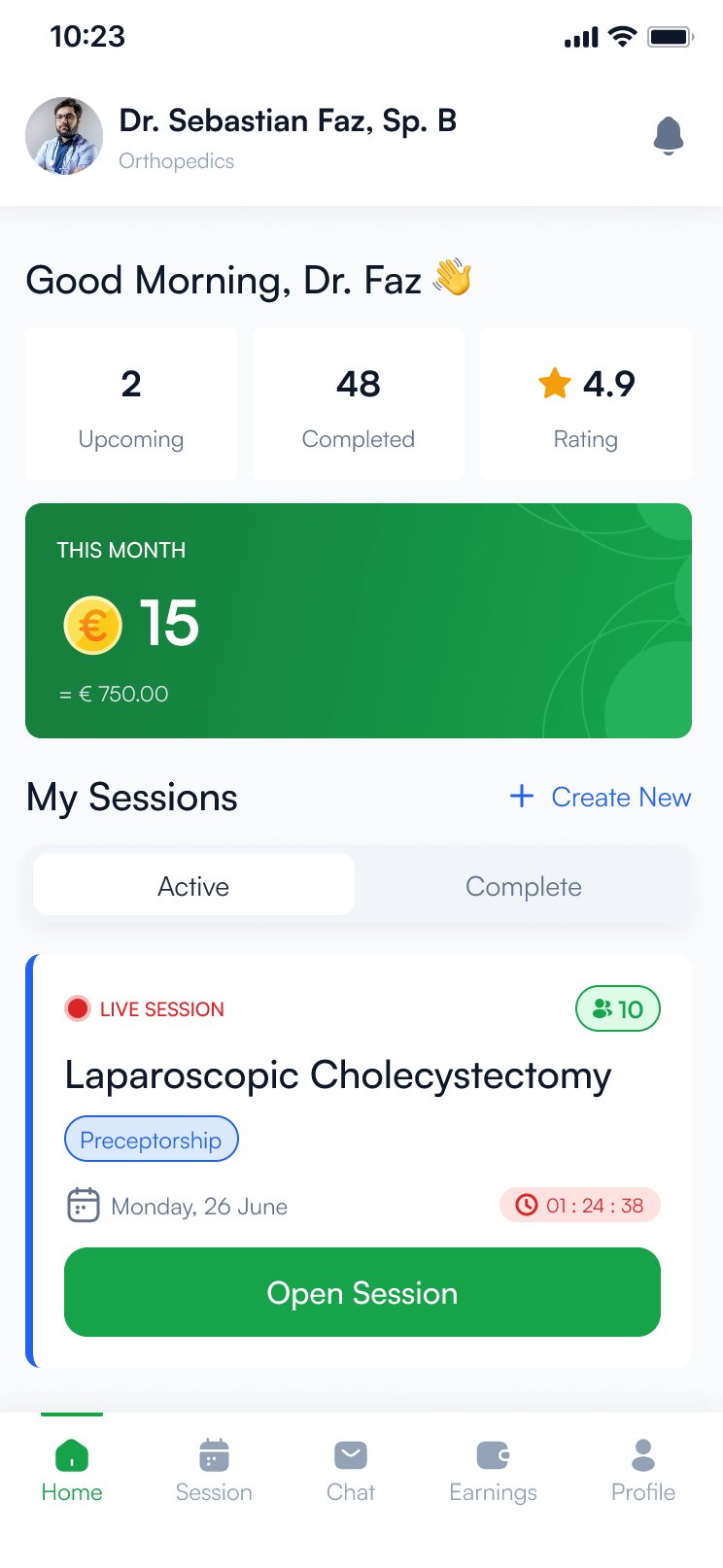 Mentor-Dashboard der proctOR App
